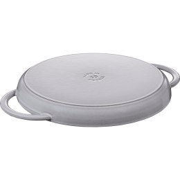 Okrągła patelnia żeliwna grillowa Staub z dwoma uchwytami - 30 cm, Grafitowy