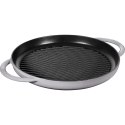 Okrągła patelnia żeliwna grillowa Staub z dwoma uchwytami - 30 cm, Grafitowy