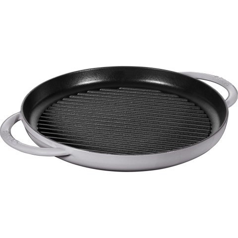 Okrągła patelnia żeliwna grillowa Staub z dwoma uchwytami - 30 cm, Grafitowy Okrągła patelnia żeliwna grillowa Staub z dwoma uchwytami - 30 cm, Grafitowy
