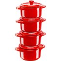 Staub Mini Cocotte Okrągły, 4 szt. - 200 ml, Czerwony