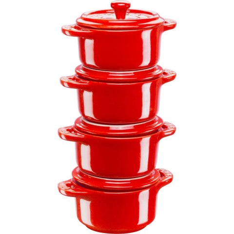 Staub Mini Cocotte Okrągły, 4 szt. - 200 ml, Czerwony Staub Mini Cocotte Okrągły, 4 szt. - 200 ml, Czerwony