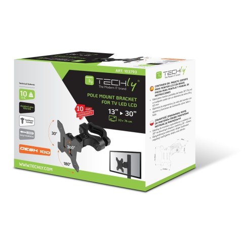 TECHLY UCHWYT NA SŁUP TV LED/LCD 13-30 CALI 10KG O TECHLY UCHWYT NA SŁUP TV LED/LCD 13-30 CALI 10KG O