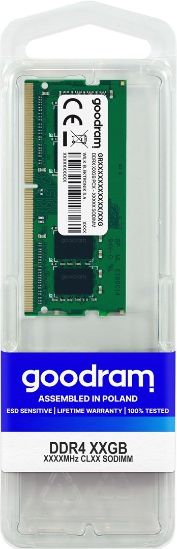 Pamięć SODIMM RAM GOODRAM 16GB DDR4 3200Mhz CL22 Pamięć SODIMM RAM GOODRAM 16GB DDR4 3200Mhz CL22