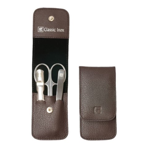 Zestaw do manicure Zwilling Classic Inox - skórzane etui, 3 elementy - Brązowy Zestaw do manicure Zwilling Classic Inox - skórzane etui, 3 elementy - Brązowy