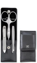 Zestaw do manicure Zwilling Twinox - czarne, skórzane etui, 3 elementy - Czarny