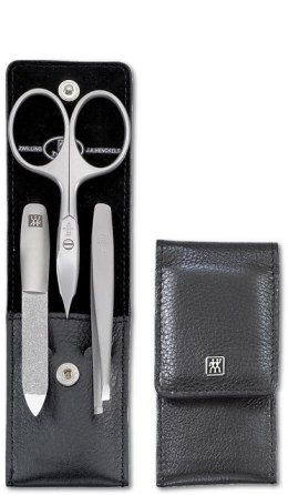 Zestaw do manicure Zwilling Twinox - czarne, skórzane etui, 3 elementy - Czarny