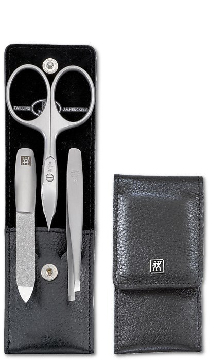 Zestaw do manicure Zwilling Twinox - czarne, skórzane etui, 3 elementy - Czarny Zestaw do manicure Zwilling Twinox - czarne, skórzane etui, 3 elementy - Czarny