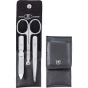 Zestaw do manicure Zwilling Twinox - czarne, skórzane etui, 3 elementy - Czarny