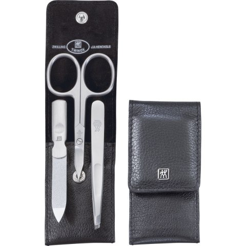 Zestaw do manicure Zwilling Twinox - czarne, skórzane etui, 3 elementy - Czarny Zestaw do manicure Zwilling Twinox - czarne, skórzane etui, 3 elementy - Czarny