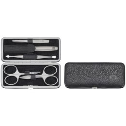 Zestaw do manicure Zwilling Twinox - czarne, skórzane etui, 5 elementów - Czarny