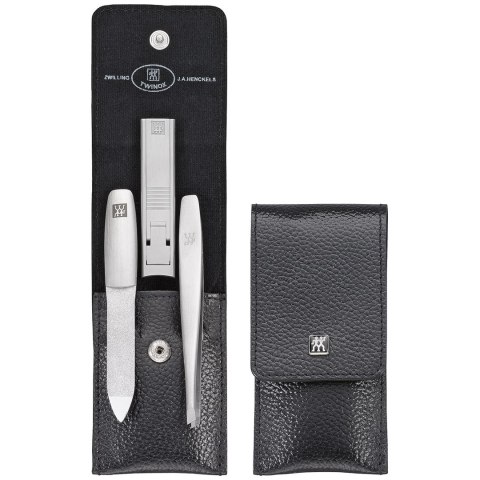 Zestaw do manicure Zwilling Twinox - skórzane etui, 3 elementy - Czarny Zestaw do manicure Zwilling Twinox - skórzane etui, 3 elementy - Czarny