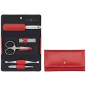 Zestaw do manicure Zwilling Twinox - skórzane etui, 5 elementów - Czerwony