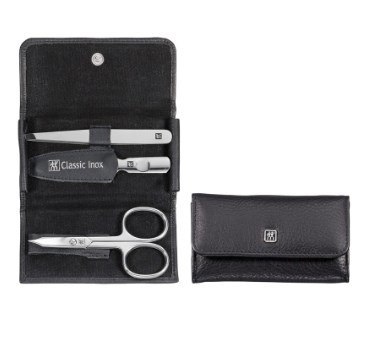 Zestaw podróżny Zwilling Classic Inox - czarne, skórzane etui, 3 elementy - Czarny Zestaw podróżny Zwilling Classic Inox - czarne, skórzane etui, 3 elementy - Czarny