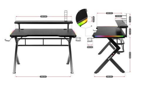 Biurko gamingowe Huzaro Hero 5.0 RGB Biurko gamingowe Huzaro Hero 5.0 RGB