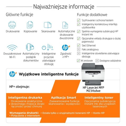 URZĄDZENIE WIELOFUNKCYJNE HP LASERJET M234SDWE URZĄDZENIE WIELOFUNKCYJNE HP LASERJET M234SDWE