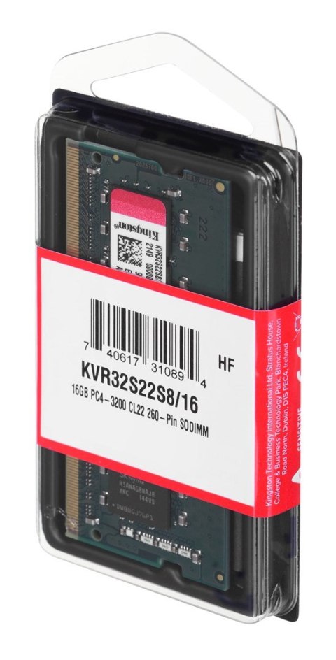 NB MEMORY 16GB PC25600 DDR4/SO KVR32S22S8/16 KINGSTON NB MEMORY 16GB PC25600 DDR4/SO KVR32S22S8/16 KINGSTON