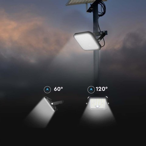 Projektor LED Solarny V-TAC 10W IP65, Pilot Timer, LiFePo 3.7V 6000mA Czarny VT-411 4000K 1500lm Projektor LED Solarny V-TAC 10W IP65, Pilot Timer, LiFePo 3.7V 6000mA Czarny VT-411 4000K 1500lm