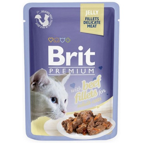 BRIT Premium Cat Pouch Jelly Fillets Beef - mokra karma dla kota - 85g BRIT Premium Cat Pouch Jelly Fillets Beef - mokra karma dla kota - 85g