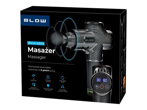 BLOW PISTOLET DO MASAŻU MASAŻER WAVE 4000 BLACK BLOW PISTOLET DO MASAŻU MASAŻER WAVE 4000 BLACK