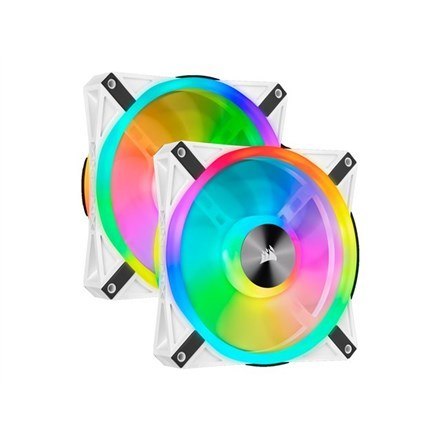 Corsair iCUE QL140 RGB PWM Fan 2 Pack z kontrolerem RGB - 140mm, biały Corsair iCUE QL140 RGB PWM Fan 2 Pack z kontrolerem RGB - 140mm, biały