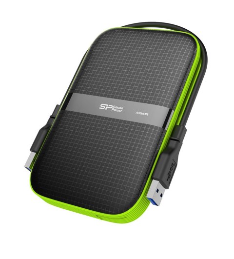 Dysk zewnętrzny HDD Silicon Power Armor A60 (2TB; 2.5"; USB 3.2; 5400 obr/min; Green-Black; SP020TBPHDA60S3K)