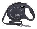 FLEXI Smycz automatyczna NEW CLASSIC L taśma kolor: czarny - 8m - do 50kg (WYPRZEDAŻ)