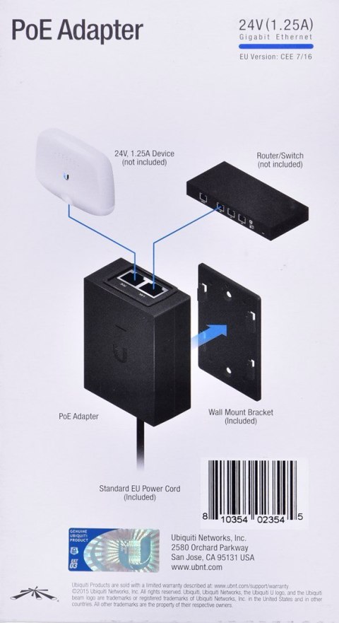 NET POE ADAPTER POE-24-30W UBIQUITI NET POE ADAPTER POE-24-30W UBIQUITI