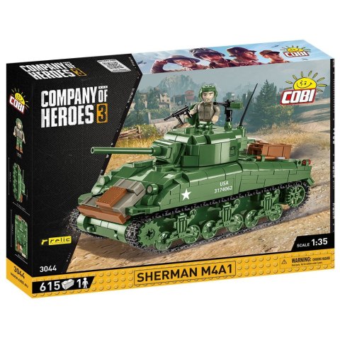 COBI 3044 Company of Heroes 3. Amerykański czołg średni Sherman M4A1 615 klocków COBI 3044 Company of Heroes 3. Amerykański czołg średni Sherman M4A1 615 klocków
