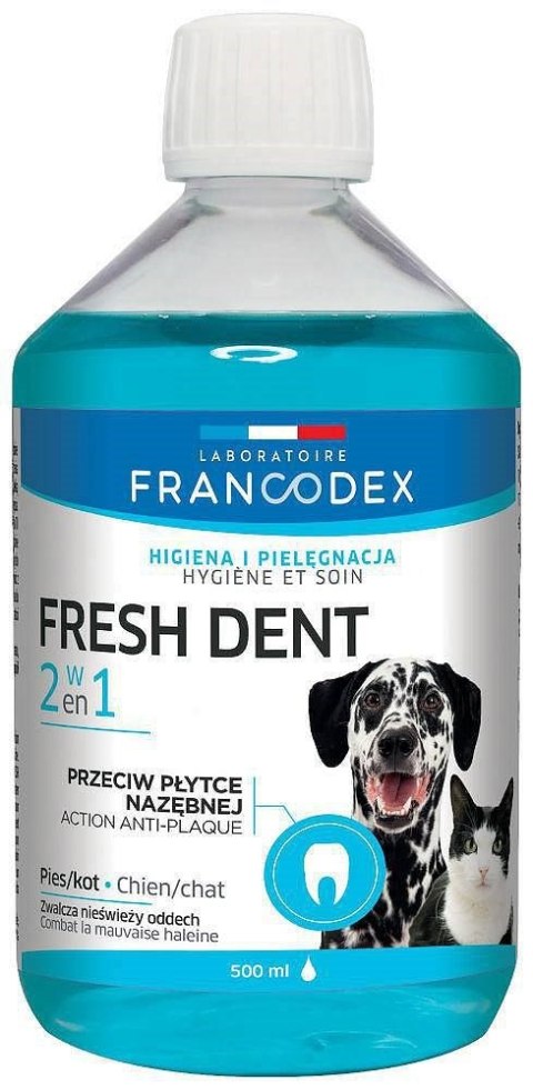 FRANCODEX Fresh dent - płyn do higieny jamy ustnej dla psów i kotów 500 ml FRANCODEX Fresh dent - płyn do higieny jamy ustnej dla psów i kotów 500 ml