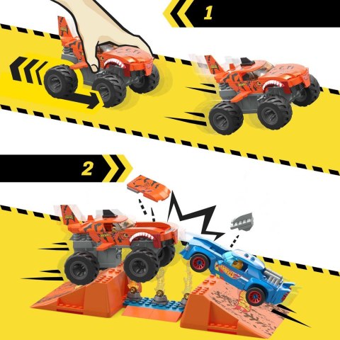 PROMO MEGA BLOKS Hot Wheels MT Tiger Shark Kaskaderski skok Zestaw klocków 245el HKF88 MATTEL PROMO MEGA BLOKS Hot Wheels MT Tiger Shark Kaskaderski skok Zestaw klocków 245el HKF88 MATTEL