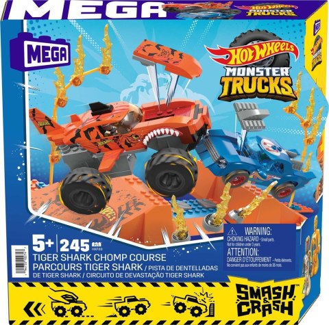 PROMO MEGA BLOKS Hot Wheels MT Tiger Shark Kaskaderski skok Zestaw klocków 245el HKF88 MATTEL PROMO MEGA BLOKS Hot Wheels MT Tiger Shark Kaskaderski skok Zestaw klocków 245el HKF88 MATTEL