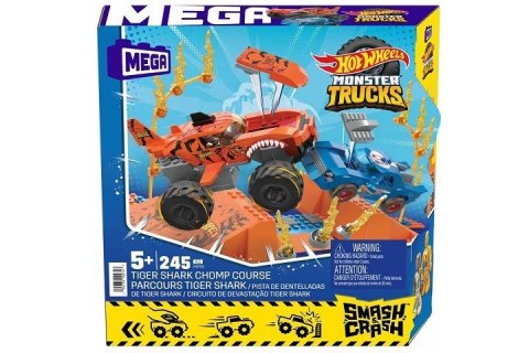 PROMO MEGA BLOKS Hot Wheels MT Tiger Shark Kaskaderski skok Zestaw klocków 245el HKF88 MATTEL PROMO MEGA BLOKS Hot Wheels MT Tiger Shark Kaskaderski skok Zestaw klocków 245el HKF88 MATTEL