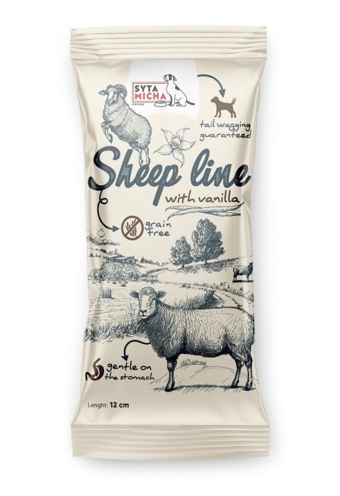SYTA MICHA Sheep Line Kość do żucia z wanilią dla szczeniąt 12cm SYTA MICHA Sheep Line Kość do żucia z wanilią dla szczeniąt 12cm