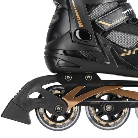 Łyżworolki NILS Extreme NA2150 czarno-złote rozm. 42 Łyżworolki NILS Extreme NA2150 czarno-złote rozm. 42