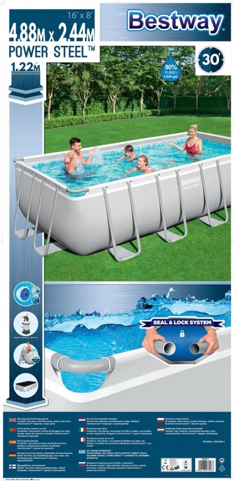 PROMO Basen stelażowy Steel Pro 488x244x122cm 56671 BESTWAY PROMO Basen stelażowy Steel Pro 488x244x122cm 56671 BESTWAY