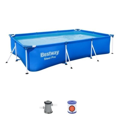 PROMO Basen stelażowy prostokątny 300x201x66cm 56411 BESTWAY PROMO Basen stelażowy prostokątny 300x201x66cm 56411 BESTWAY