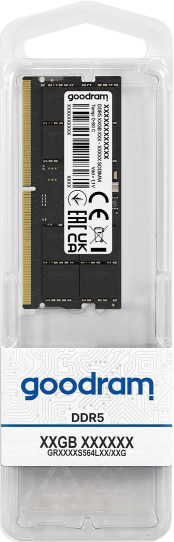 GOODRAM SO-DIMM DDR5 8GB 4800MHz CL40 GOODRAM SO-DIMM DDR5 8GB 4800MHz CL40