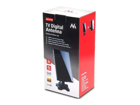 Antena TV DVB-T/T2 HEVC Maclean, wewnętrzna-zewnętrzna, czarna, MCTV-970 Antena TV DVB-T/T2 HEVC Maclean, wewnętrzna-zewnętrzna, czarna, MCTV-970