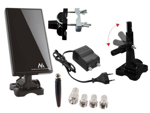 Antena TV DVB-T/T2 HEVC Maclean, wewnętrzna-zewnętrzna, czarna, MCTV-970 Antena TV DVB-T/T2 HEVC Maclean, wewnętrzna-zewnętrzna, czarna, MCTV-970