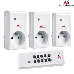 Gniazdka sterowane pilotem Maclean, wewnętrzne, sieciowe, 3szt, programowalne+ bateria do pilota, MCE153 Gniazdka sterowane pilotem Maclean, wewnętrzne, sieciowe, 3szt, programowalne+ bateria do pilota, MCE153