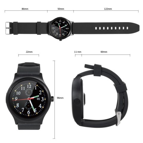 Smartwatch inteligentny zegarek RS100 NanoRS bluetooth krokomierz monitor snu pomiar tętna czarny Smartwatch inteligentny zegarek RS100 NanoRS bluetooth krokomierz monitor snu pomiar tętna czarny