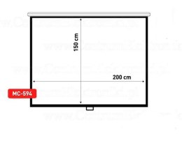 Ekran projekcyjny Maclean, auto-lock, biały matowy, ściana lub sufit, 100