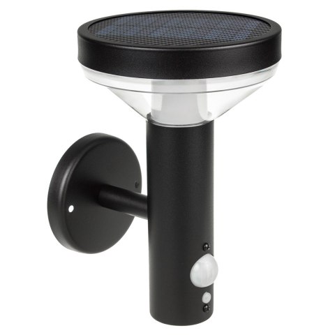 Kinkiet Maclean, Solarny LED z czujnikiem, 3 tryby świecenia, IP44, Bateria Li-ion 18650, 3,7V 1200 mAh, Czarny, MCE455 B Kinkiet Maclean, Solarny LED z czujnikiem, 3 tryby świecenia, IP44, Bateria Li-ion 18650, 3,7V 1200 mAh, Czarny, MCE455 B