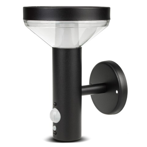 Kinkiet Maclean, Solarny LED z czujnikiem, 3 tryby świecenia, IP44, Bateria Li-ion 18650, 3,7V 1200 mAh, Czarny, MCE455 B Kinkiet Maclean, Solarny LED z czujnikiem, 3 tryby świecenia, IP44, Bateria Li-ion 18650, 3,7V 1200 mAh, Czarny, MCE455 B