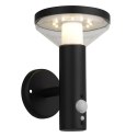 Kinkiet Maclean, Solarny LED z czujnikiem, 3 tryby świecenia, IP44, Bateria Li-ion 18650, 3,7V 1200 mAh, Czarny, MCE455 B