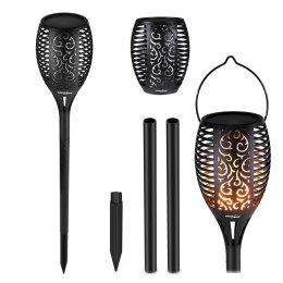 Pochodnia solarna GreenBlue, lampa ogrodowa LED, realistyczny efekt żywego ognia, IP65, GB156