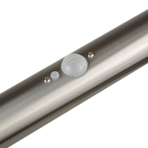 Solarna lampa LED Maclean, z czujnikiem, 3 tryby,wbijana, Li-ion 18650, IP44, 3,7V, 1200 mAh, Chrom matt, MCE465 C/M Solarna lampa LED Maclean, z czujnikiem, 3 tryby,wbijana, Li-ion 18650, IP44, 3,7V, 1200 mAh, Chrom matt, MCE465 C/M