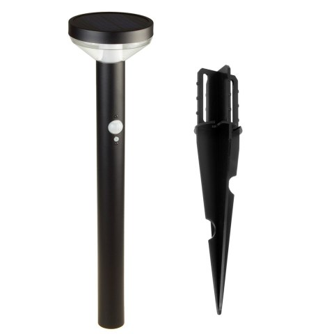 Solarna lampa LED Maclean, z czujnikiem, 3 tryby, wbijana, Li-ion 18650, IP44, 3,7V, 1200 mAh, Czarna, MCE465 B Solarna lampa LED Maclean, z czujnikiem, 3 tryby, wbijana, Li-ion 18650, IP44, 3,7V, 1200 mAh, Czarna, MCE465 B