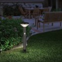 Solarna lampa LED Maclean, z czujnikiem, 3 tryby, wbijana, Li-ion 18650, IP44, 3,7V, 1200 mAh, Czarna, MCE465 B