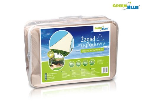 Żagiel ogrodowy zacieniacz UV poliester 4m trójkąt GreenBlue GB501 kremowy hydrofobowa powierzchnia